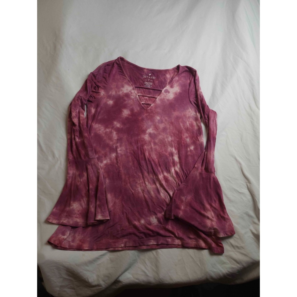 American Eagle Soft & Sexy Top M Pink Tie Dye Whimsigoth Indie Sleaze Festival